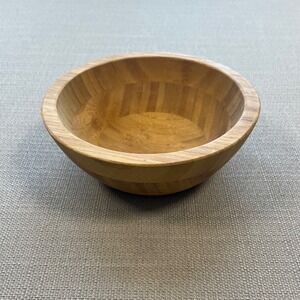 Natural Bamboo Wood Round Small Serving Bowl Catchall 6 Inch Diameter